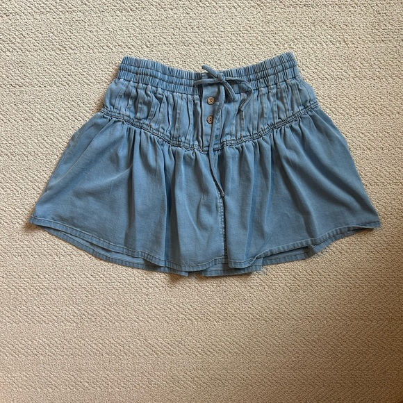 blue pleated mini skirt - Picture 3 of 7